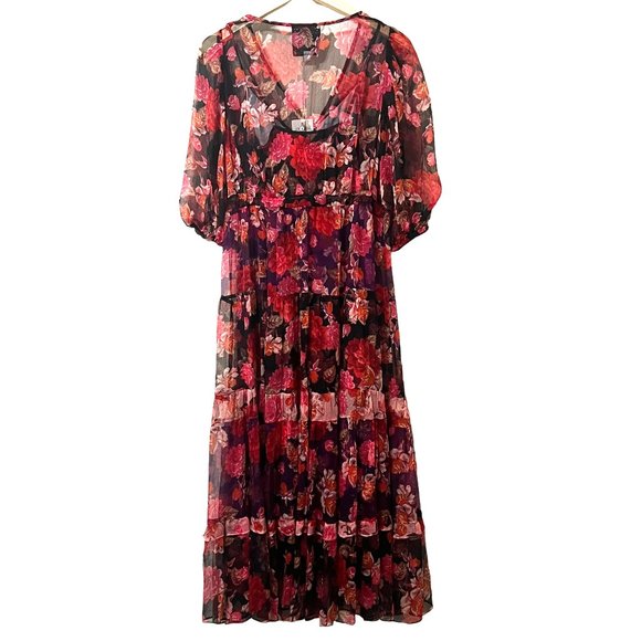 Johnny Was Moxi Tiered Midi Dress Size Extra Small - Picture 2 of 13